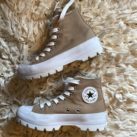 Converse all-star platform high top sneakers with faux Sherling lining - Picture 9 of 11